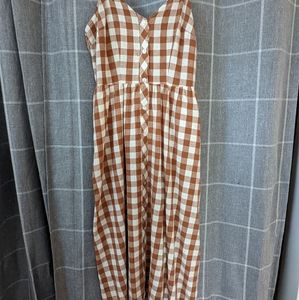 *NWOT* Brown Gingham Summer Dress